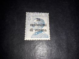 05AL35 UFFICI POSTALI ALL'ESTERO EMISSIONI GENERALI 1919 25 CENT. SU 25 "X" - Amtliche Ausgaben