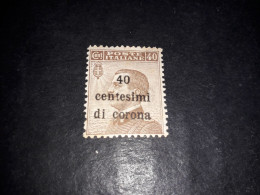 05AL35 UFFICI POSTALI ALL'ESTERO EMISSIONI GENERALI 1919 40 CENT. SU 40 "X" - Algemene Uitgaven