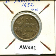 20 FRANCS 1952 FRANCE Coin #AW441 - 20 Francs