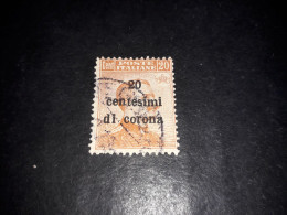 05AL35 UFFICI POSTALI ALL'ESTERO EMISSIONI GENERALI 1919 20 CENT. SU 20 "O" - Amtliche Ausgaben