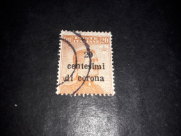 05AL35 UFFICI POSTALI ALL'ESTERO EMISSIONI GENERALI 1919 20 CENT. SU 20 "O" - Emissioni Generali