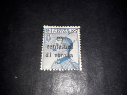 05AL35 UFFICI POSTALI ALL'ESTERO EMISSIONI GENERALI 1919 25 CENT. SU 25 "O" - Algemene Uitgaven