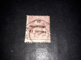 05AL35 UFFICI POSTALI ALL'ESTERO EMISSIONI GENERALI 1919 10 CENT. SU 10 "O" - Emissioni Generali