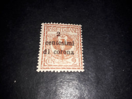 05AL35 UFFICI POSTALI ALL'ESTERO EMISSIONI GENERALI 1919 2 CENT. SU 2 "X" - Emissioni Generali