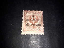 05AL35 UFFICI POSTALI ALL'ESTERO EMISSIONI GENERALI 1919 2 CENT. SU 2 "X" - General Issues