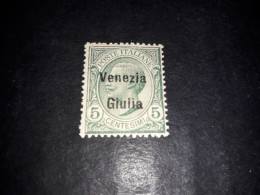 05AL35 REGNO D'ITALIA TERRE REDENTE VENEZIA GIULIA 5 CENT. 1918"X" - Venezia Giulia