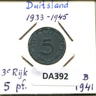 5 REICHSPFENNIG 1941 B DEUTSCHLAND Münze GERMANY #DA392.2.D - 5 Reichspfennig