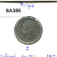 1 FRANC 1912 BELGIUM Coin DUTCH Text SILVER #BA386.U - 1 Franco