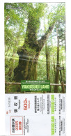 Entrance Ticket To The Habitat Of Jōmon Sugi Tree (up To 7,000 Years Old) Yakushima Island.UNESCO World Heritage Site. - Lettres & Documents