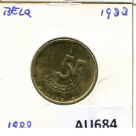 5 FRANCS 1988 Französisch Text BELGIEN BELGIUM Münze #AU684.D - 5 Francs