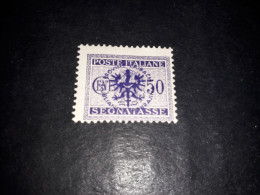 05AL35 REGNO D'ITALIA OCCUPAZIONE STRANIERA 1944 SEGNATASSE 50 CENT. SOPRASTAMPA "X" - Yugoslavian Occ.: Istria