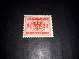 05AL35 REGNO D'ITALIA OCCUPAZIONE STRANIERA 1944 SEGNATASSE 20 CENT. SOPRASTAMPA "X" - Jugoslawische Bes.: Istrien