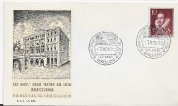 3766  FDC Barcelona 1972, , 125 Aniversario  Gran  Teatro Del Liceo De Barcelona - FDC