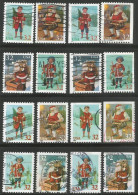 USA 1995 Xmas Christmas SC.#3004/7 + 3008/11 : From Sheet W/A, Bklt W/A, BKLT S/A 4 Sides, 2/3 Sides - 16v Set Used - Full Years