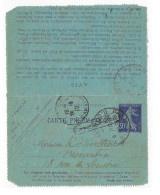 PARIS 118 R. D'Amsterdam Pneumatique 30c Semeuse Carte Lettre Yv CLPP4 TROUVE A LA BOITE Ob 26 9 1910 Mill Oblique 02? - Pneumatiques