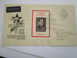 Hongrie Lettre Pour La France 1953 Affranchissement Staline - Storia Postale