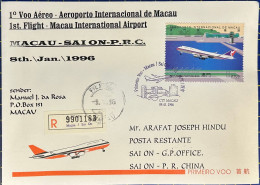 1996 MACAU INTER. AIRPORT FIRST FLIGHT COVER TO SAI ON - P.R.C. - Brieven En Documenten