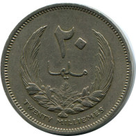 20 MILLIEMES 1965 LIBYE LIBYA Islamique Pièce #AK277.F - Libye