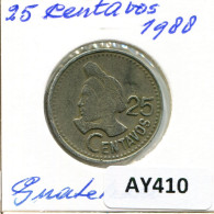 25 CENTAVOS 1988 GUATEMALA Münze #AY410.D - Guatemala