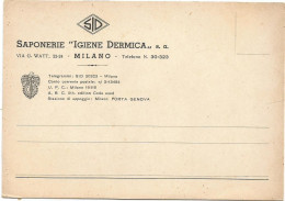 H3987 Cartolina Commerciale - Saponerie Igiene Dermica - Milano Porta Genova / Non Viaggiata - Mercaderes