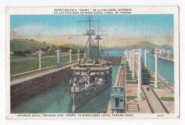 CPA. Panama Canal, Japanese Naval Training Ship ASAMA In Miaflores Locks, - Panamá