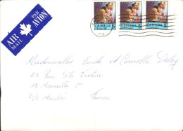 CANADA AFFRANCHISSEMENT COMPOSE SUR LETTRE DE CAP-ROUGE POUR LA FRANCE 1969 - Covers & Documents