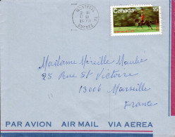 CANADA SEUL SUR LETTRE POUR LA FRANCE 1973 - Covers & Documents