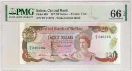 BELIZE. 20 $ 1.1.1987. Pick 49 B. UNC. PMG66 - Belize