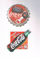 LOTE 2 DISPLAY PUBLICIDAD COCA COLA FORD PORT AVENTURA 1998 SIMILAR A POSAVASOS ** - Otros & Sin Clasificación