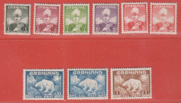 1938-46 ** (sans Charn., MNH, Postfrish)  Yv 1/9  Mi 1/7+26/7 - Nuevos