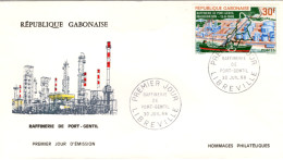 GABON - 1968 - FDC Petroleum Lil Refinery, Oil Harbour Port Gentil #074 - Gabon (1960-...)