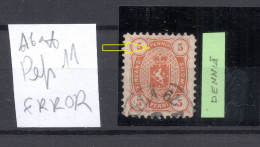 FINLAND FINNLAND 1875  Michel 13 A O VARIETY Abart Error "DENNIÄ" Instead "PENNIÄ" - Varietà E Curiosità