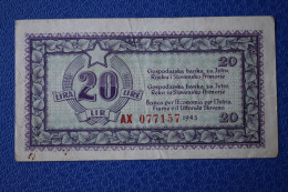 Banknotes Yugoslavia 20 Lira 1945 Free Territory Of Trieste - Zone B  P# R4 - Yougoslavie