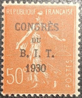 France N°264 Semeuse Lignée 50c Rouge. Congrès Du B.I.T 1930 Neuf** Sans Charnière... - Neufs