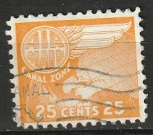 Canal Zone Airmail 1958 25c Used Scott C30 - Canal Zone