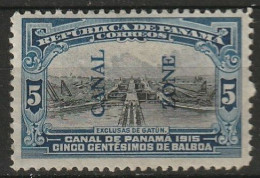 Canal Zone 1912-1916 5c Unused, MH* Scott 44 - Kanalzone