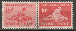 Ned Indie 1939 Sociaal Bureau Paartje NVPH 269/270a Gestempeld.  - Indes Néerlandaises