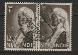 Ned Indie 1934 Emma NVPH 216 Paartje, Pair. Used - Indes Néerlandaises