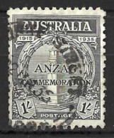 AUSTRALIA.....KING GEORGE V..(1910-36.)....ANZAC......1/-........SCUFF ON LEFT.......(CAT.VAL.£45...)....USED.... - Used Stamps