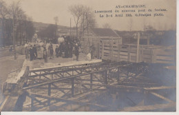 51 - AY - CARTE PHOTO - LANCEMENT DU NOUVEAU PONT DE L'ECLUSE - CARTE RARE - Ay En Champagne