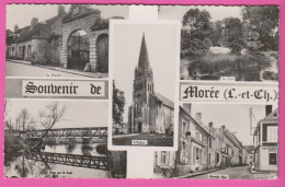 D41 - SOUVENIR DE MORÉE - LA PERRINE/LE LOIR/L'ÉGLISE/PONT SUR LE LOIR/GRANDE RUE - CPM Dentelée Petit Format  - Moree