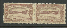 USA 1901 Pan American Exposition 1901 Buffalo & Niagara Advertising Poster Stamp Reklamemarke As Pair MNH - Unused Stamps