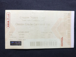 Okean Elzy Сoncert Ticket World Tour Ukraine Stadium Arena Lviv 2017 - Concerttickets