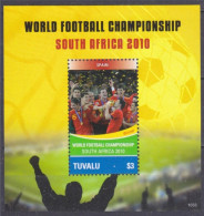 TUVALU 2010 - 1 Sheet - MNH - FIFA World Cup South Africa - Spain Winner - Football - España Es El Ganador - Soccer - 2010 – Südafrika