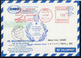 1961, Österreich, Palmer RBF 25 BX, Brief - Mechanische Afstempelingen