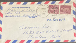 O) 1967 CANAL ZONE,  ADMINISTRATION BUILDING, FROM BALBOA, AIRMAIL TO  PASADENA, XF - Zona Del Canale / Canal Zone