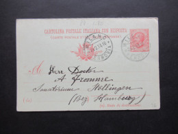 Italien 1913 Ganzsache / Doppelkarte P 39 Frageteil Gestempelt Milano - Stellingen Bez. Hamburg / Auslandsverwendung - Interi Postali