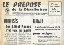 Journal Mensuel - Le PREPOSE De La DISTRIBUTION - N° 56 Février 1965 - Poste Postes - C.G.T. - CGT - Syndicat - 1950 - Nu