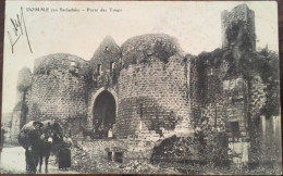 Cpa écrite En 1902, 24 Dordogne, DOMME Porte Des Tours,, Animée, ânes, éd Guiraud Sarlat, Dos Simple, TBE - Domme