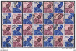 REPUBBLICA:  1967  EUROPA  CEPT  -  S. CPL. 2  VAL. US. -  RIPETUTA  14  VOLTE  -  SASS. 1038/39 - 1967